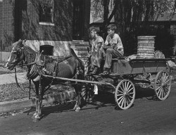 Photo is a later than 1891, but the idea of boys driving wagons for work is the same... (Photo by Archive Photos/Getty Images) -istock